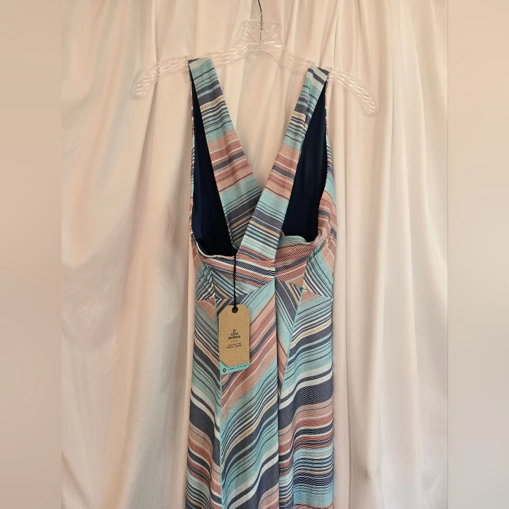 Prana Josepina NWT Pastel Striped Spring Dress Size XL - Picture 4 of 10